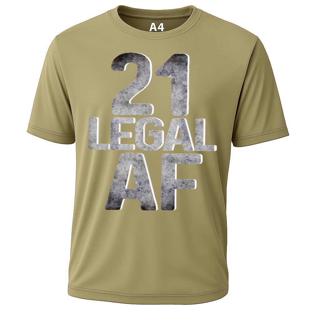 Cute Funny Cool 21st Birthday Gift For Him Her Legal AF 21 Years Old Cooling Performance Crew T-Shirt