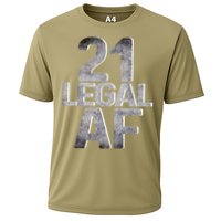 Cute Funny Cool 21st Birthday Gift For Him Her Legal AF 21 Years Old Cooling Performance Crew T-Shirt