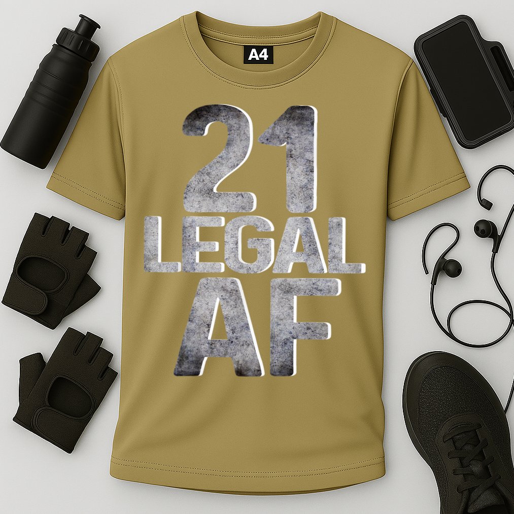 Cute Funny Cool 21st Birthday Gift For Him Her Legal AF 21 Years Old Cooling Performance Crew T-Shirt