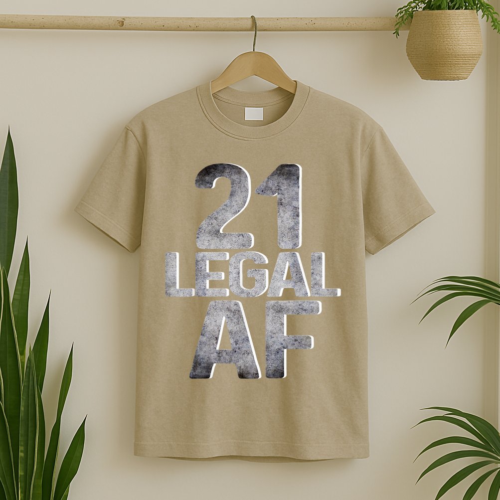 Cute Funny Cool 21st Birthday Gift For Him Her Legal AF 21 Years Old T-Shirt