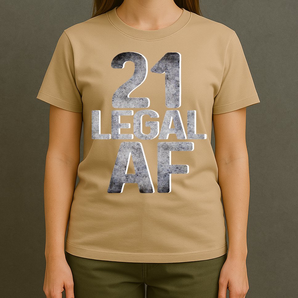 Cute Funny Cool 21st Birthday Gift For Him Her Legal AF 21 Years Old T-Shirt