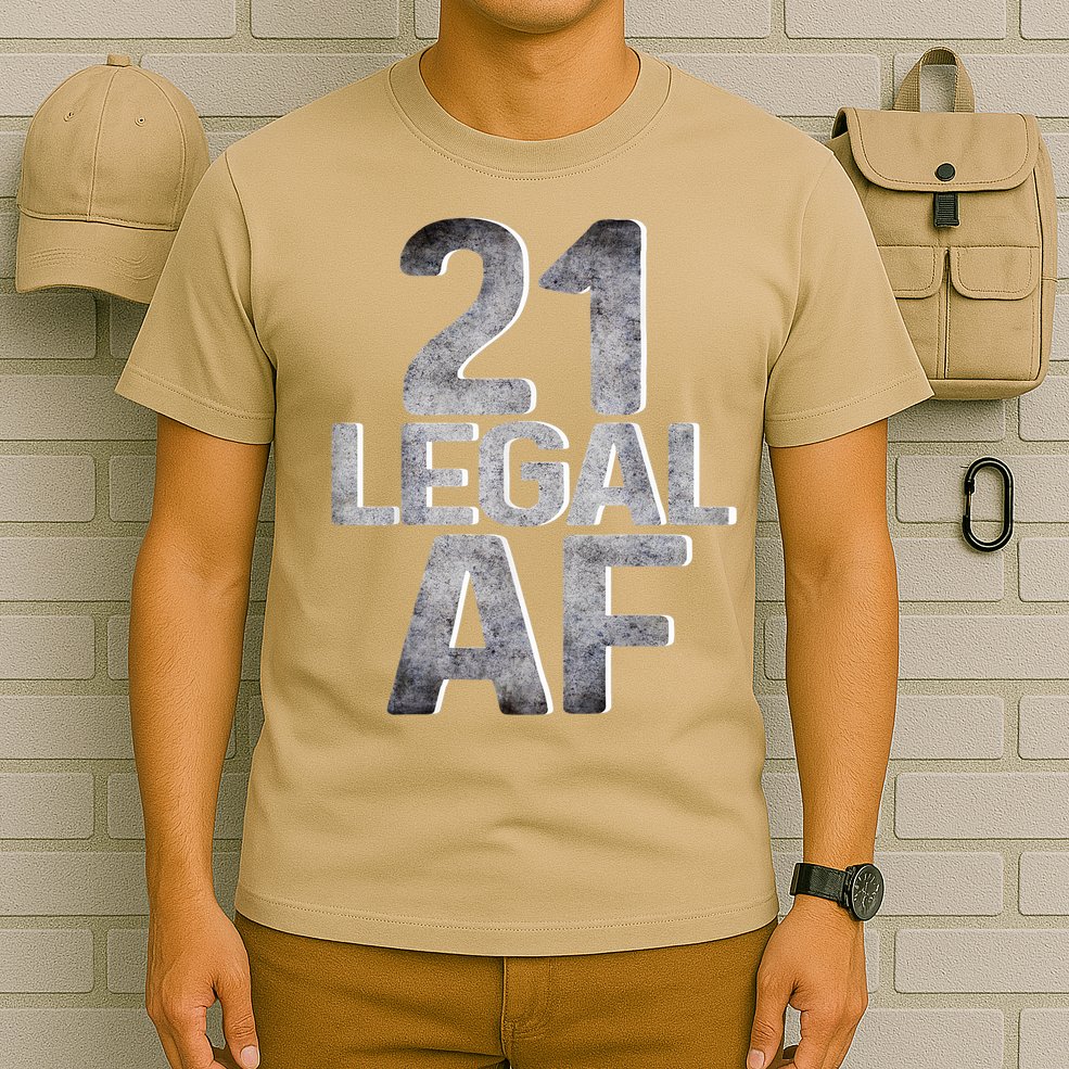 Cute Funny Cool 21st Birthday Gift For Him Her Legal AF 21 Years Old T-Shirt