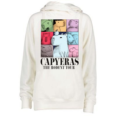 Capyeras Funny Cute Capybara Color Concert Cute Animals Womens Funnel Neck Pullover Hood