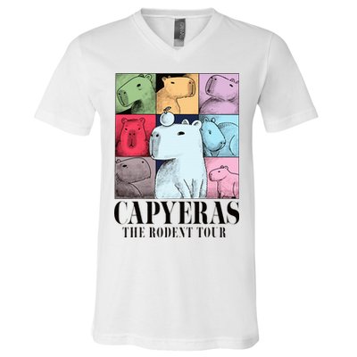 Capyeras Funny Cute Capybara Color Concert Cute Animals V-Neck T-Shirt