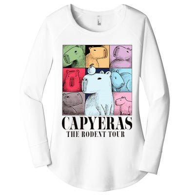 Capyeras Funny Cute Capybara Color Concert Cute Animals Women's Perfect Tri Tunic Long Sleeve Shirt