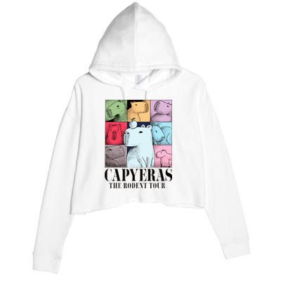Capyeras Funny Cute Capybara Color Concert Cute Animals Crop Fleece Hoodie