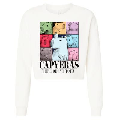 Capyeras Funny Cute Capybara Color Concert Cute Animals Cropped Pullover Crew