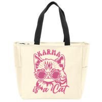 Cute Funny Cat Lover Cat Is Karma Zip Tote Bag