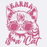 Cute Funny Cat Lover Cat Is Karma Cooling Performance Crew T-Shirt