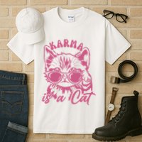 Cute Funny Cat Lover Cat Is Karma Tall T-Shirt