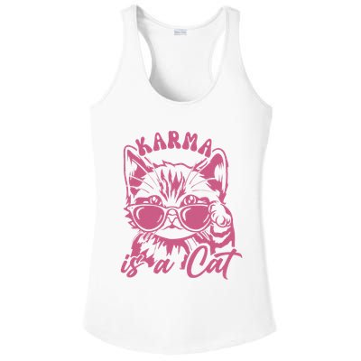 Cute Funny Cat Lover Cat Is Karma Ladies PosiCharge Competitor Racerback Tank