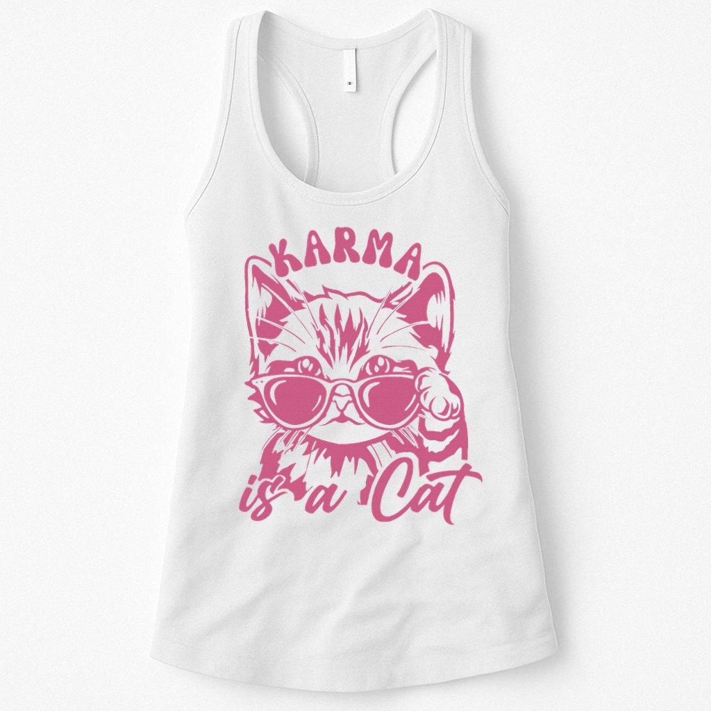 Cute Funny Cat Lover Cat Is Karma Womens Tank Top