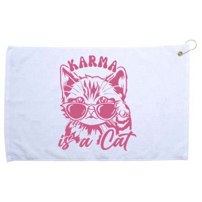 Cute Funny Cat Lover Cat Is Karma Grommeted Golf Towel