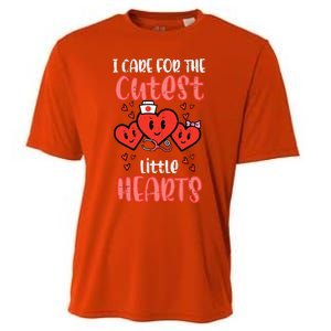 Care For Cutest Little Hearts Nurse Retro Valentines Day Cooling Performance Crew T-Shirt