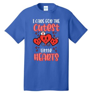 Care For Cutest Little Hearts Nurse Retro Valentines Day Tall T-Shirt