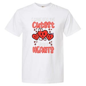 Care For Cutest Little Hearts Nurse Retro Valentines Day Garment-Dyed Heavyweight T-Shirt