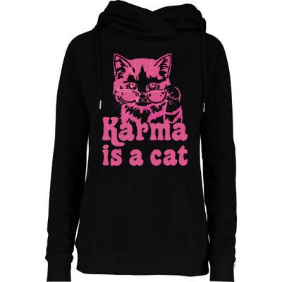 Cute Funny Cat Lover Karma Cat Womens Funnel Neck Pullover Hood