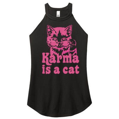 Cute Funny Cat Lover Karma Cat Women’s Perfect Tri Rocker Tank