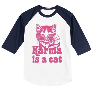 Cute Funny Cat Lover Karma Cat Baseball Sleeve Shirt