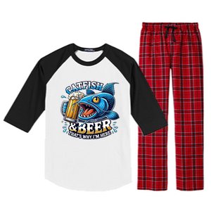 Catfish Fishing Catfish And Beer ThatS Why IM Here Funny Gift Raglan Sleeve Pajama Set