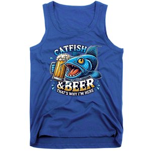 Catfish Fishing Catfish And Beer ThatS Why IM Here Funny Gift Tank Top