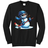 Christmas Funny Cute Snowman Playing Ice Hockey Lovers Gift Sweatshirt