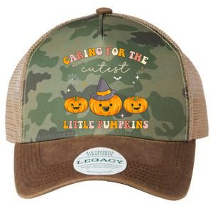 Caring For Cutest Little Pumpkins Pediatric Nurse Halloween Legacy Tie Dye Trucker Hat