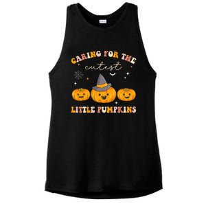 Caring For Cutest Little Pumpkins Pediatric Nurse Halloween Ladies PosiCharge Tri-Blend Wicking Tank