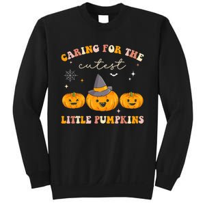 Caring For Cutest Little Pumpkins Pediatric Nurse Halloween Sweatshirt