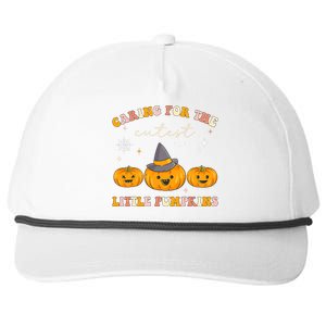 Caring For Cutest Little Pumpkins Pediatric Nurse Halloween Snapback Five-Panel Rope Hat