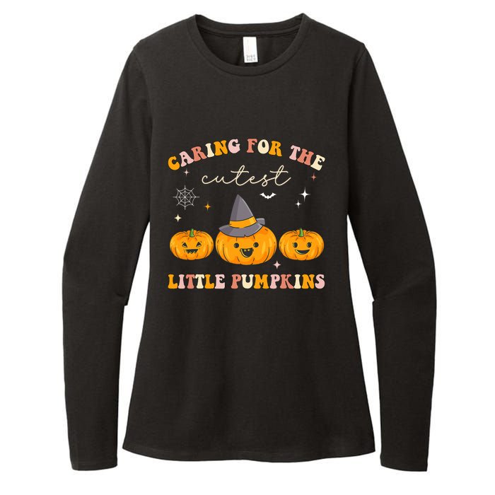 Caring For Cutest Little Pumpkins Pediatric Nurse Halloween Womens CVC Long Sleeve Shirt