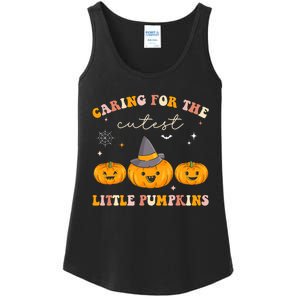 Caring For Cutest Little Pumpkins Pediatric Nurse Halloween Ladies Essential Tank