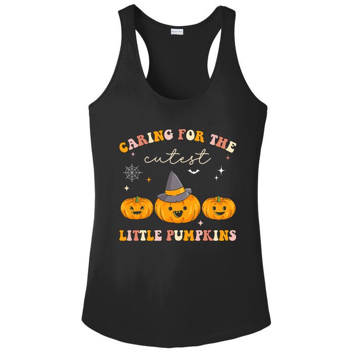 Caring For Cutest Little Pumpkins Pediatric Nurse Halloween Ladies PosiCharge Competitor Racerback Tank