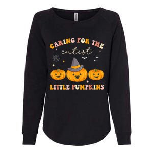 Caring For Cutest Little Pumpkins Pediatric Nurse Halloween Womens California Wash Sweatshirt