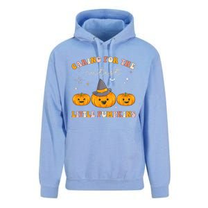 Caring For Cutest Little Pumpkins Pediatric Nurse Halloween Unisex Surf Hoodie