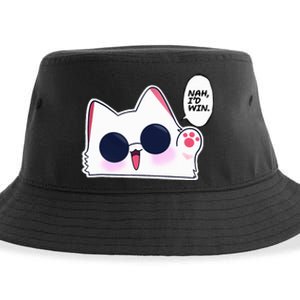 Cute Funny Cat Funny Anime Meme Nah ID Win Gojo Cat Sustainable Bucket Hat