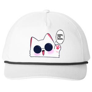 Cute Funny Cat Funny Anime Meme Nah ID Win Gojo Cat Snapback Five-Panel Rope Hat