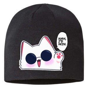 Cute Funny Cat Funny Anime Meme Nah ID Win Gojo Cat Sustainable Beanie