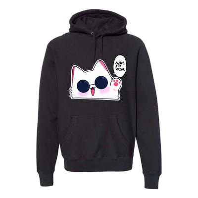 Cute Funny Cat Funny Anime Meme Nah ID Win Gojo Cat Premium Hoodie