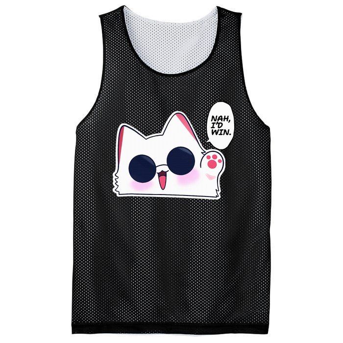 Cute Funny Cat Funny Anime Meme Nah ID Win Gojo Cat Mesh Reversible Basketball Jersey Tank