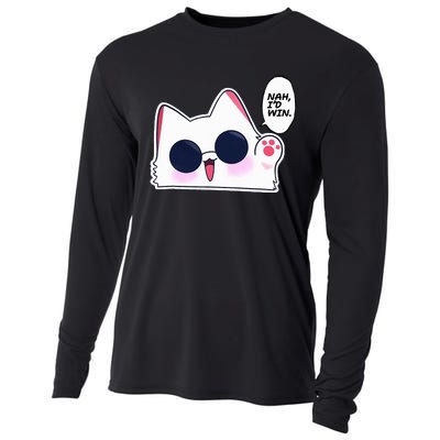 Cute Funny Cat Funny Anime Meme Nah ID Win Gojo Cat Cooling Performance Long Sleeve Crew