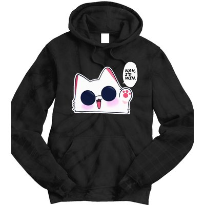 Cute Funny Cat Funny Anime Meme Nah ID Win Gojo Cat Tie Dye Hoodie