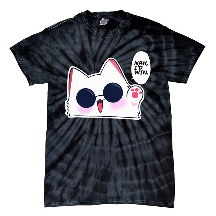 Cute Funny Cat Funny Anime Meme Nah ID Win Gojo Cat Tie-Dye T-Shirt