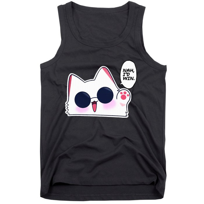 Cute Funny Cat Funny Anime Meme Nah ID Win Gojo Cat Tank Top