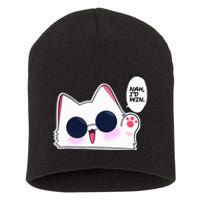 Cute Funny Cat Funny Anime Meme Nah ID Win Gojo Cat Short Acrylic Beanie