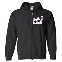 Cute Funny Cat Funny Anime Meme Nah ID Win Gojo Cat Full Zip Hoodie