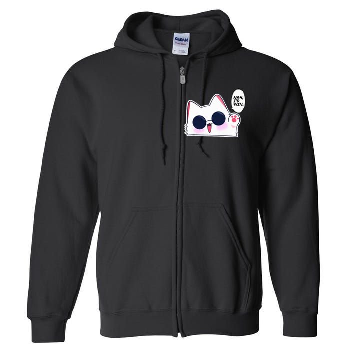 Cute Funny Cat Funny Anime Meme Nah ID Win Gojo Cat Full Zip Hoodie