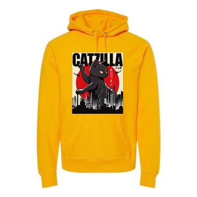 Catzilla Funny Cat Funny Cat Cat Lover Premium Hoodie