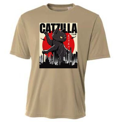 Catzilla Funny Cat Funny Cat Cat Lover Cooling Performance Crew T-Shirt