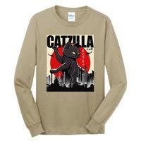 Catzilla Funny Cat Funny Cat Cat Lover Tall Long Sleeve T-Shirt